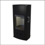 Kaminofen KRETZ ECHEDO 1 – 7 kW, schwarz, mit Holzfach & großer Sichtscheibe