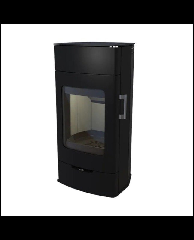 echodo-1-f-r-hauptbild.jpg Kaminofen KRETZ ECHEDO 1 – 7 kW, schwarz, mit Holzfach & großer Sichtscheibe – Bild 1